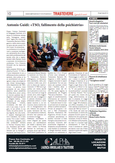 articolo trastevere dicembre 2012